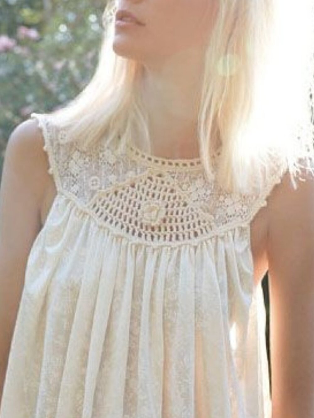 Free People Crochet Treasures Cami Tank Top Womens Large